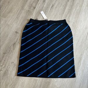 Investments Black Pencil Skirt with Blue Stripes